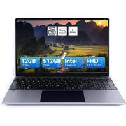 AEEZO 15.6''Laptop 12GB DDR4 512GB SSD, Quad-Core Intel Celeron N5095 (LT1504)